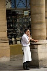 waiter smoking