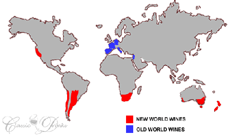 New World Old World Wine Map