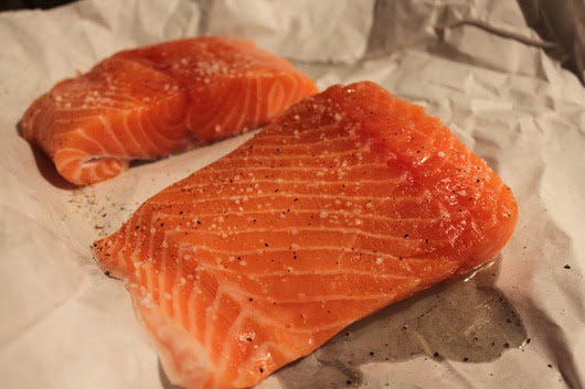 Salmon ready for the grill