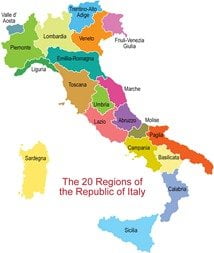 Italy Wine Region Map
