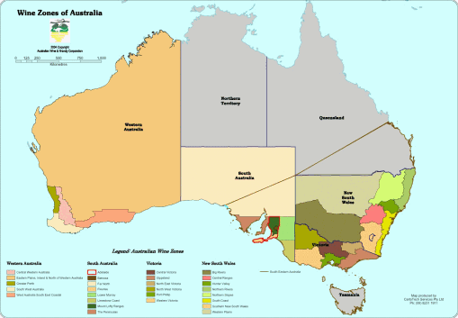 Australia Wine Map