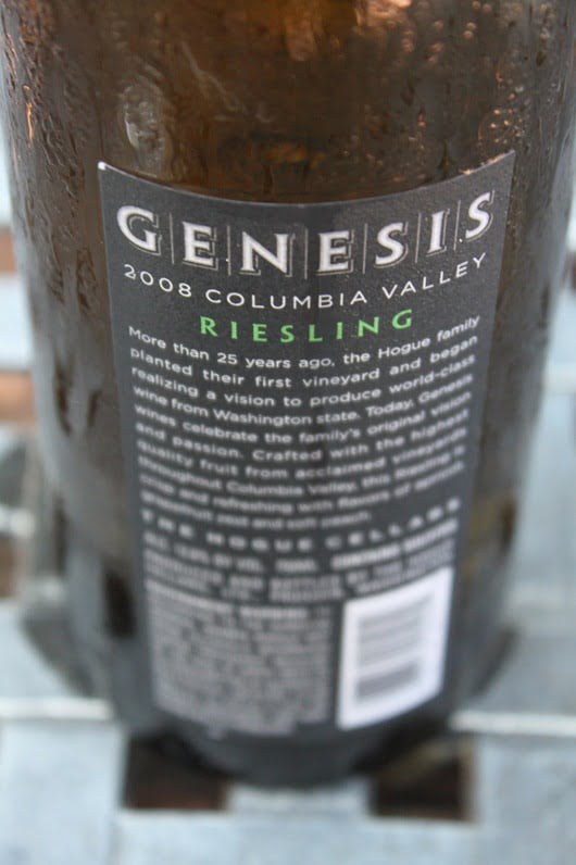 Hogue Genesis Columbia Valley Riesling - Sweating!