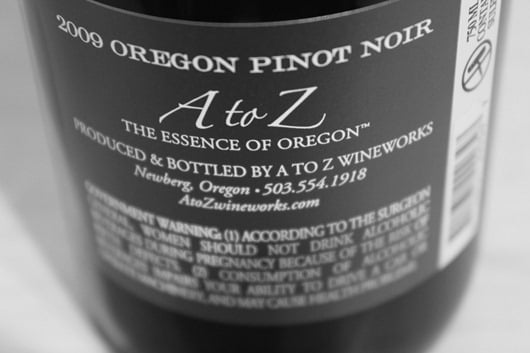 A to Z Pinot Noir, Oregon