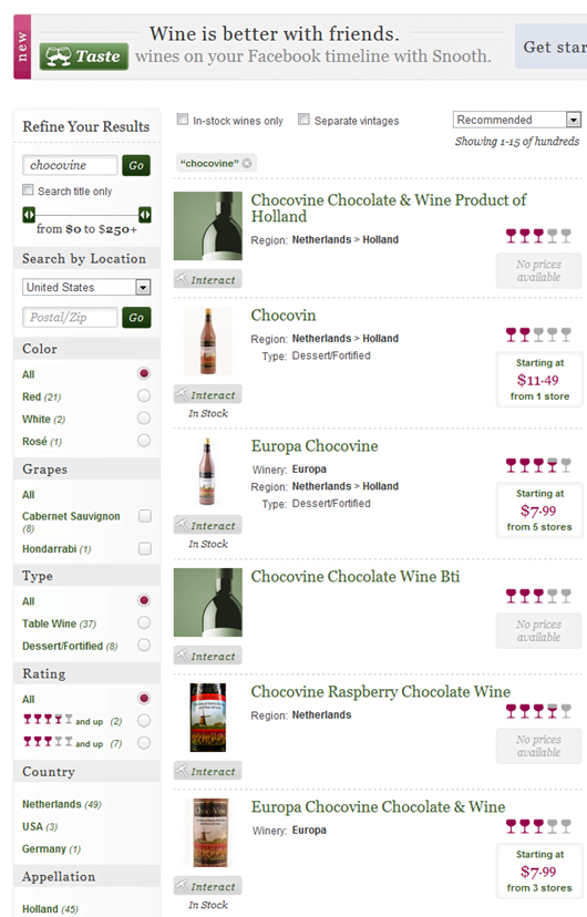 Snooth Chocovine Wine Ratings and Reviews