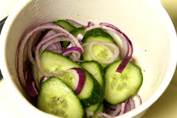 Onions and Cucumbers Marinating