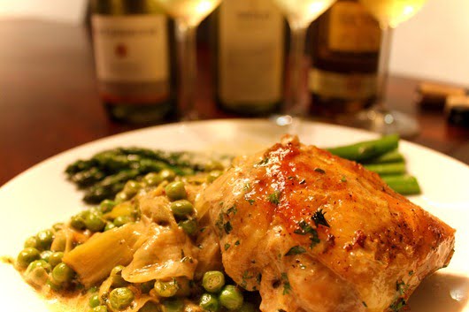 vinegar-braised-chicken-with-leeks-and-peas-PHOTO