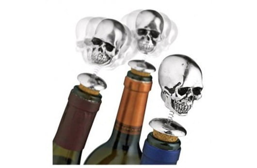 Bobbing Head Halloween Wine Skull Stoppers